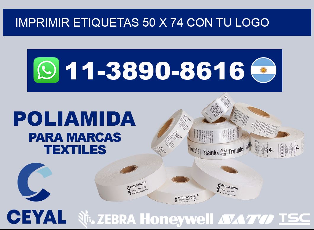 imprimir etiquetas 50 x 74 con tu logo