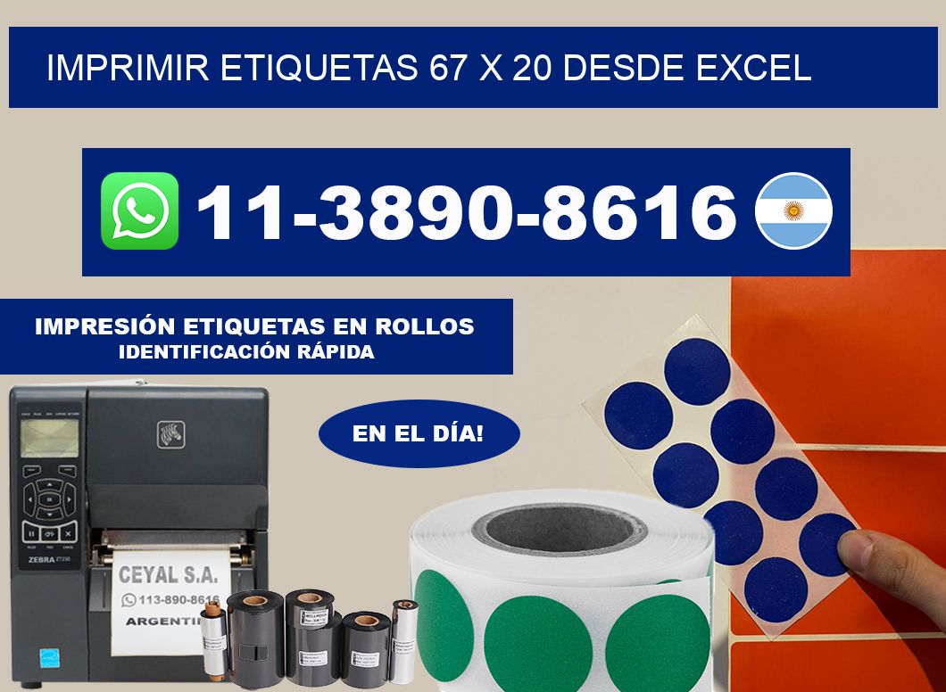imprimir etiquetas 67 x 20 desde excel