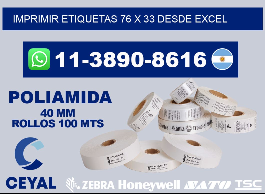 imprimir etiquetas 76 x 33 desde excel