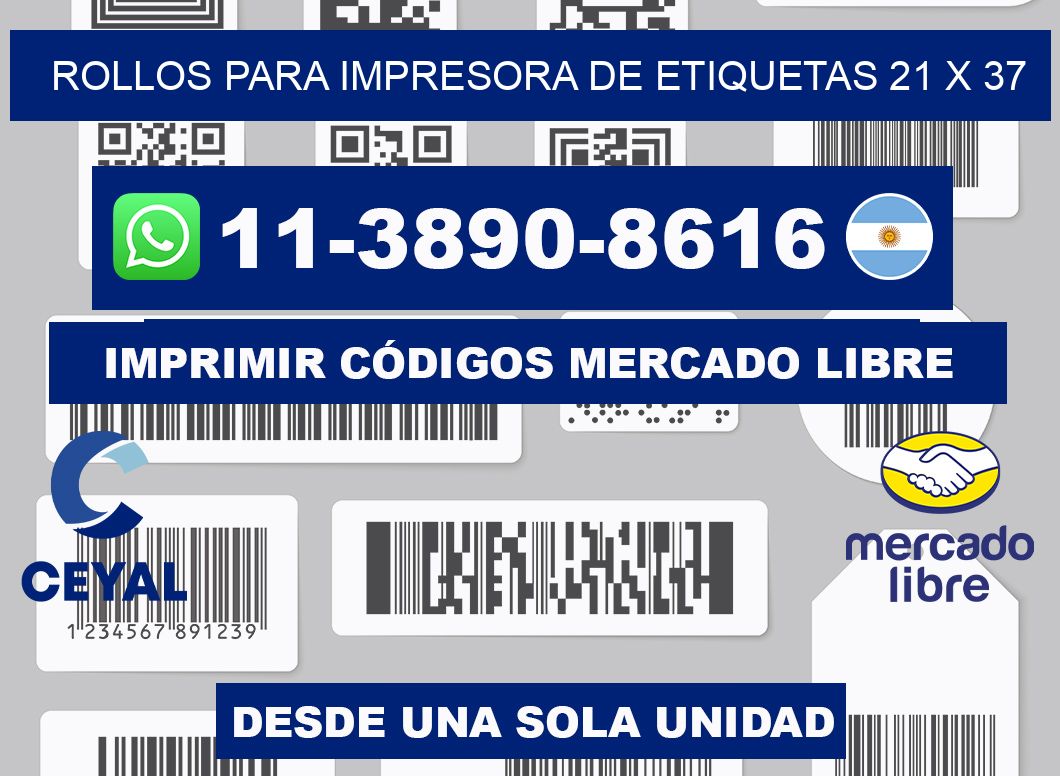 rollos para impresora de etiquetas 21 x 37