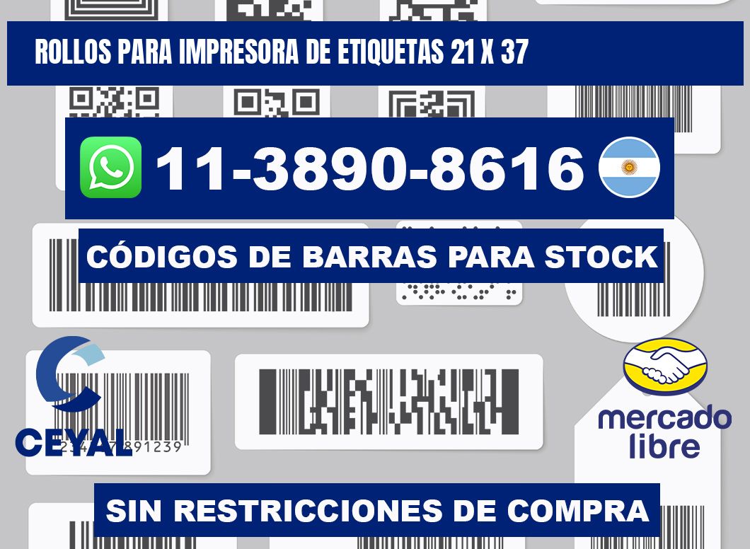 rollos para impresora de etiquetas 21 x 37