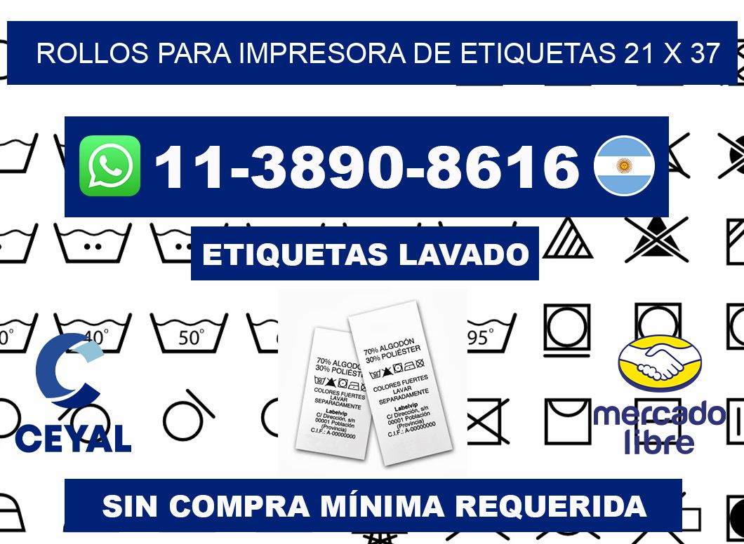 rollos para impresora de etiquetas 21 x 37