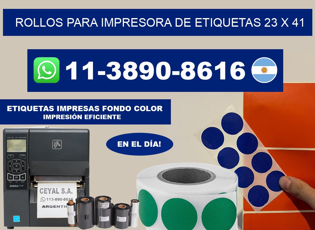 rollos para impresora de etiquetas 23 x 41