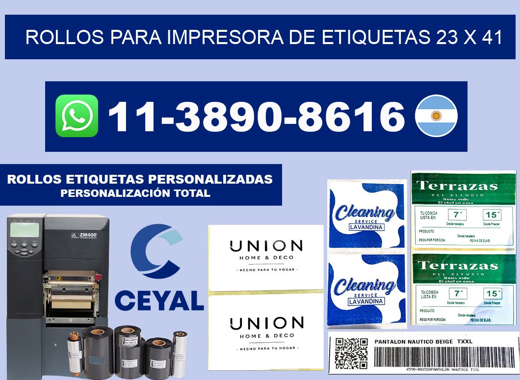 rollos para impresora de etiquetas 23 x 41