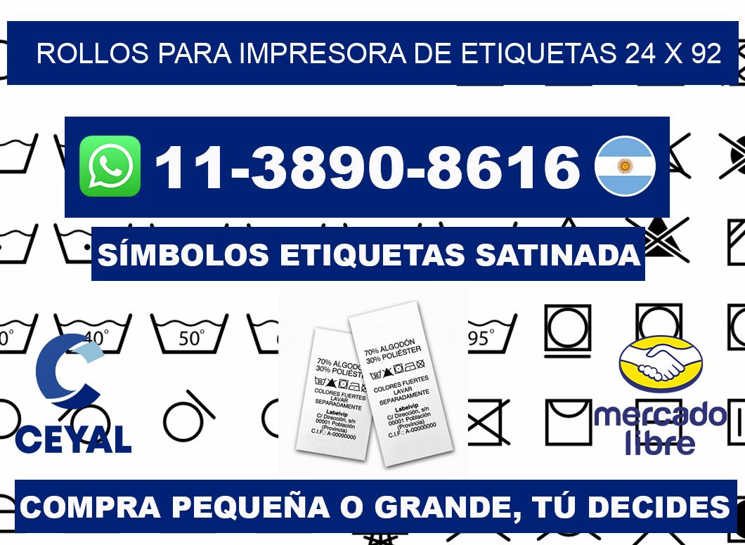 rollos para impresora de etiquetas 24 x 92
