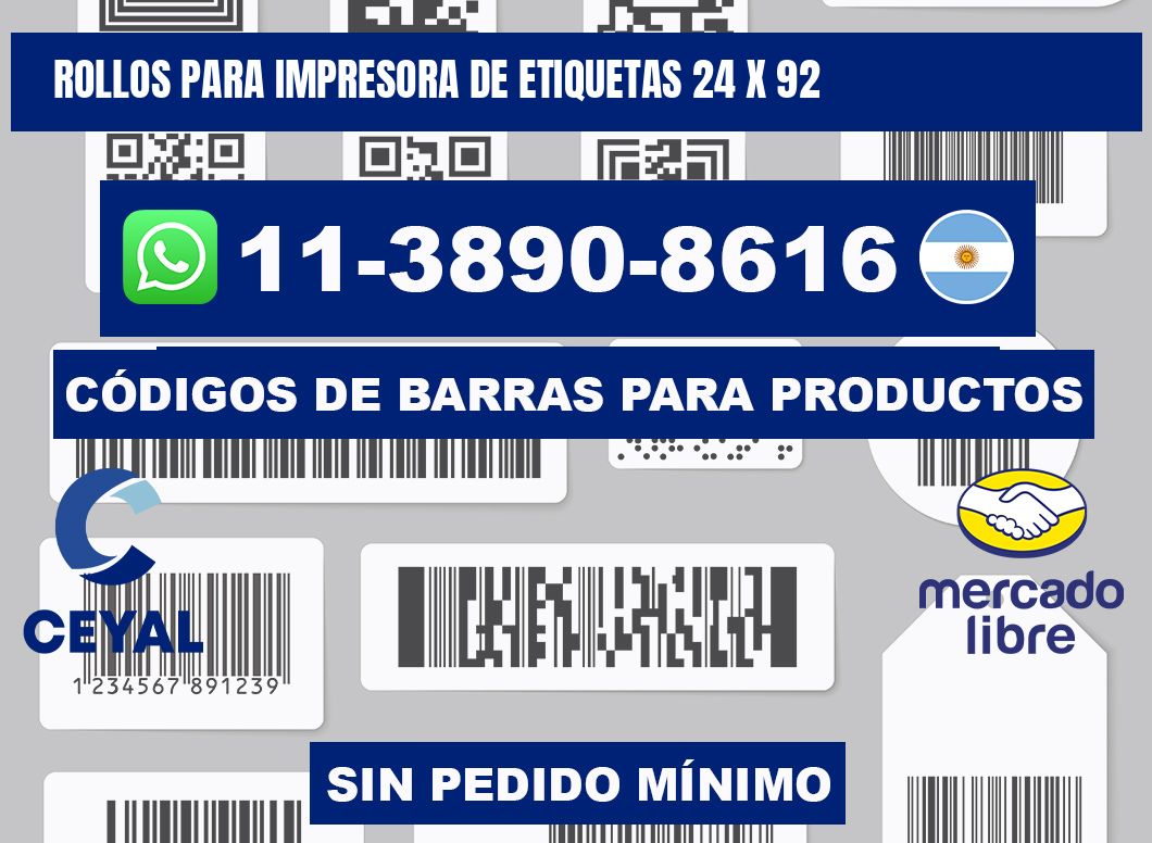rollos para impresora de etiquetas 24 x 92