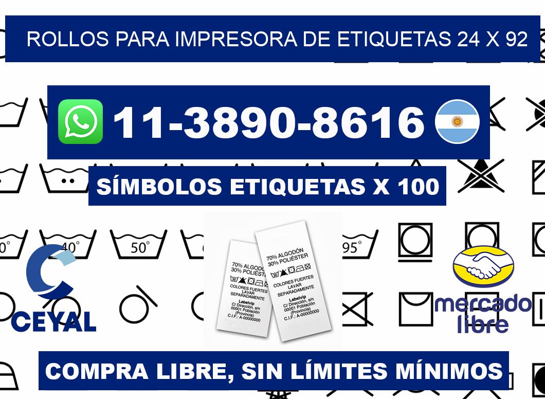 rollos para impresora de etiquetas 24 x 92