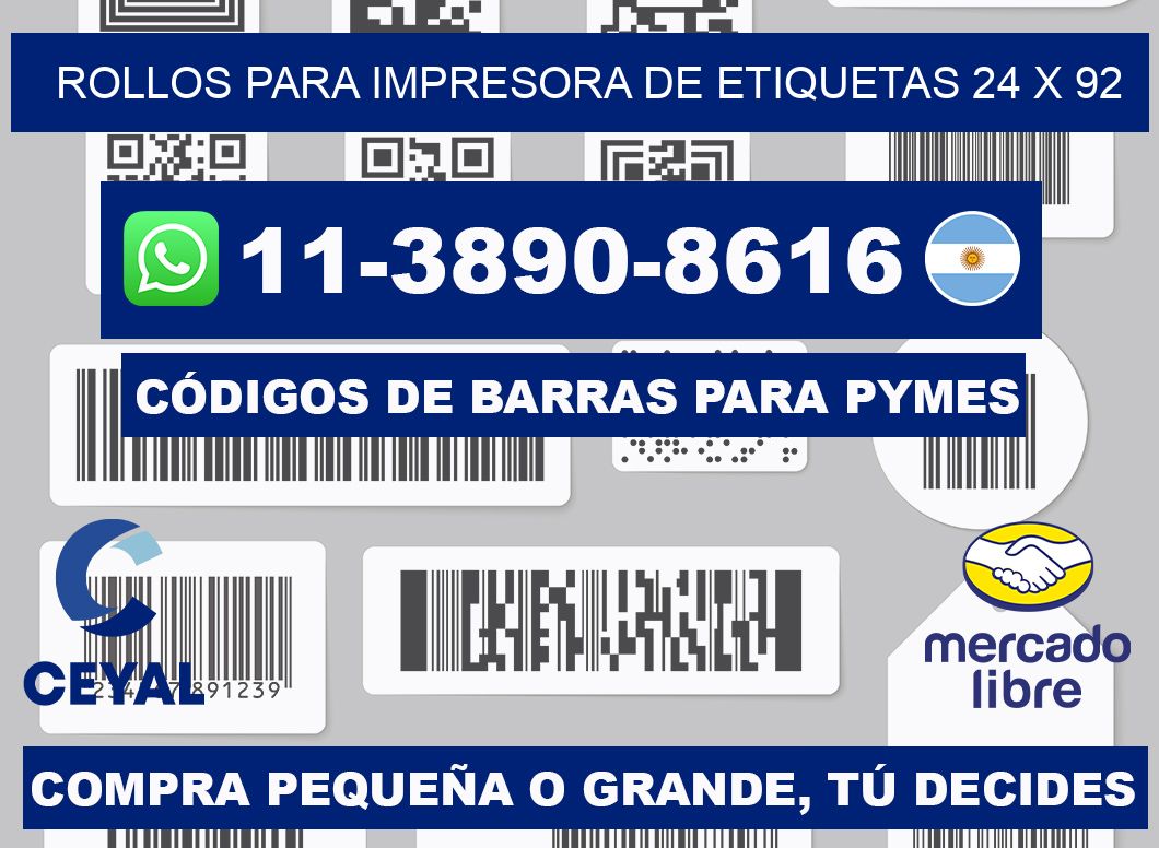 rollos para impresora de etiquetas 24 x 92