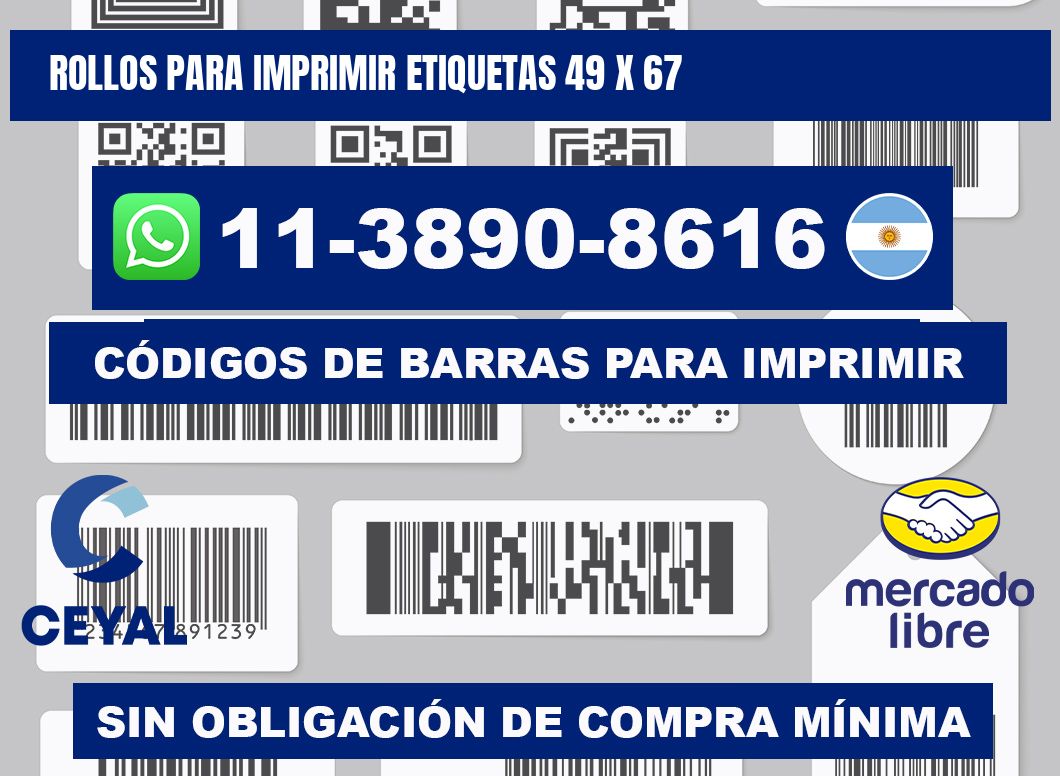 rollos para imprimir etiquetas 49 x 67