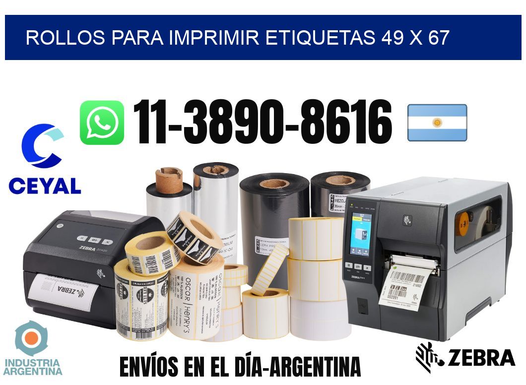 rollos para imprimir etiquetas 49 x 67