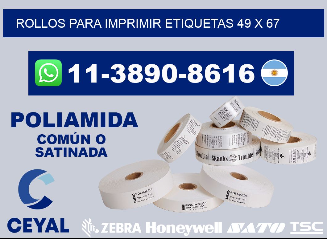 rollos para imprimir etiquetas 49 x 67