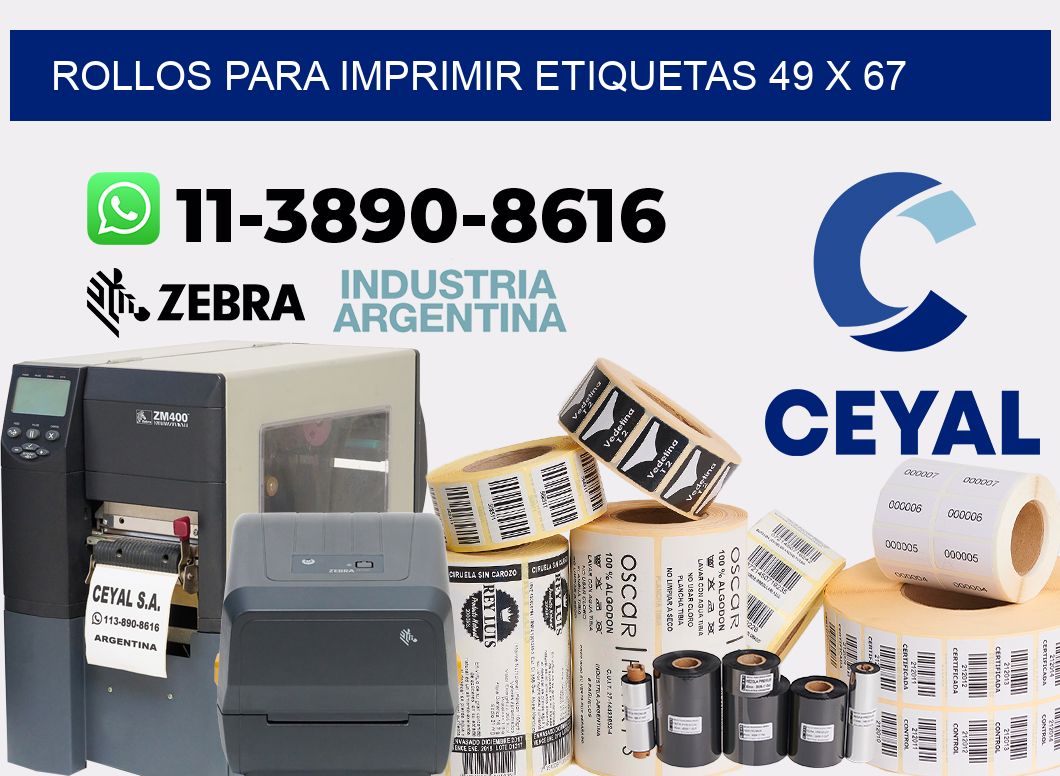 rollos para imprimir etiquetas 49 x 67