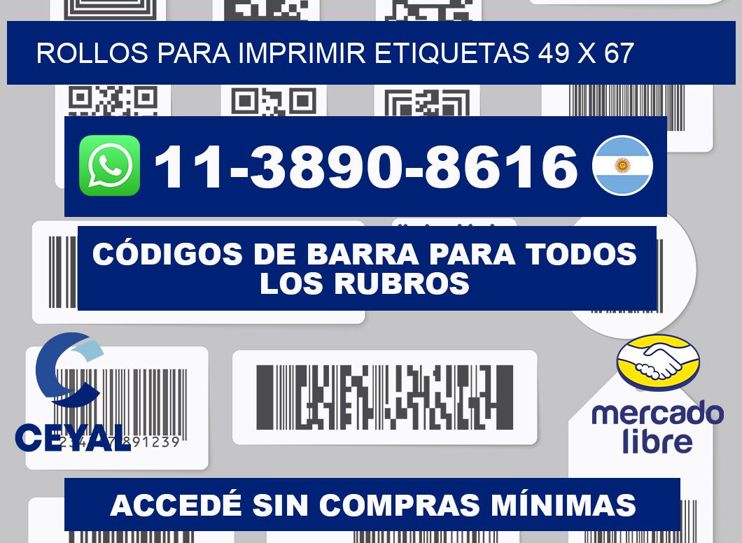 rollos para imprimir etiquetas 49 x 67